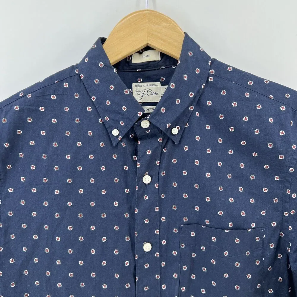 Lot of 2 J.CREW Slim Secret Wash Long Sleeve Button Down Shirts Size S 20x29 EUC